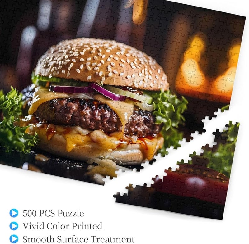 لغز بانوراما 500 قطعة من Phayah Big Burger للكبار ديكور المنزل هدية حفلة عيد الميلاد - Image 2